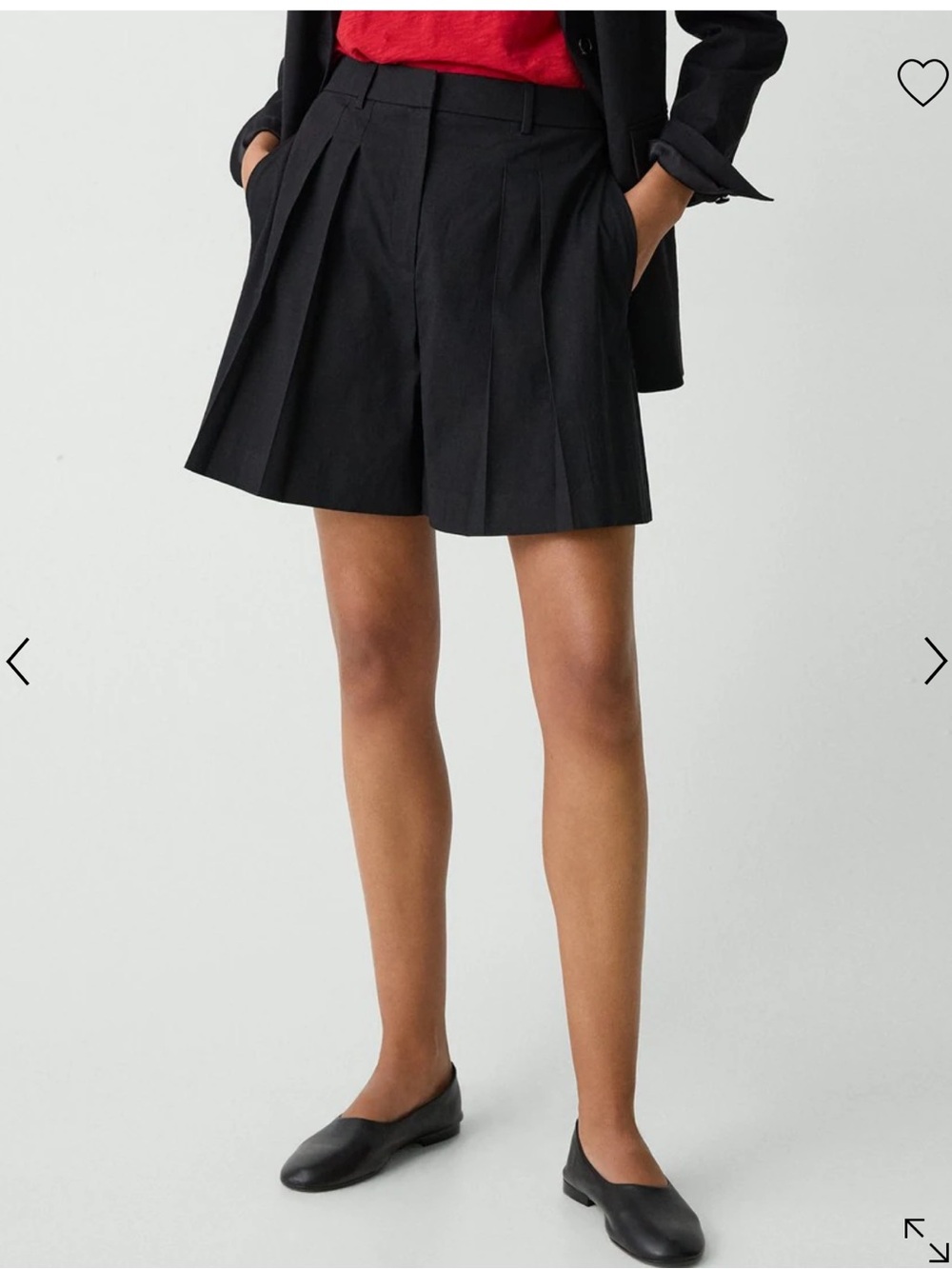 Theory Black Pleated High-Waist Women's Lunen  Shorts